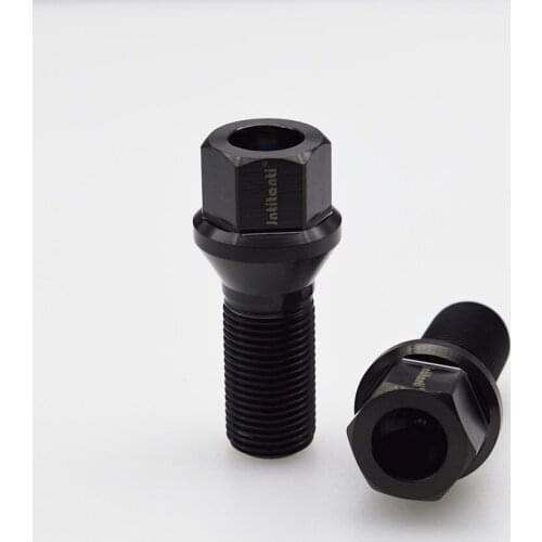 M14*1.25*28 Black cone seat Gr5 titanium wheel bolt for B M W