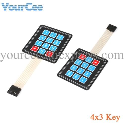 50 pcs 4x3 Matrix Array 12 Key Membrane Switch Keypad Keyboard 3*4 Control Panel Microprocessor Keyboard for Arduino AVR