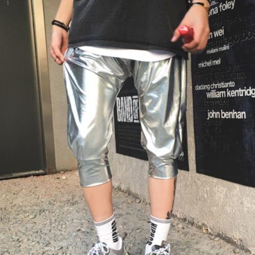 Korean Style Mens Bling Casual Street Dancewear Trousers Performance punk Shiny