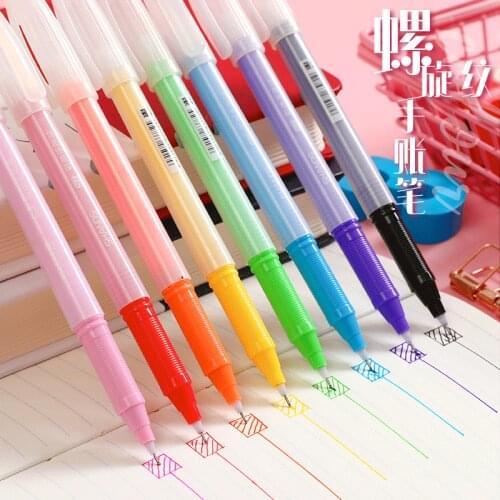 8pcs/set Creative Color Gel Pen Set Student Take Notes Hand Account Candy Color Stationery Japanese DIY Office Hand Account Pen