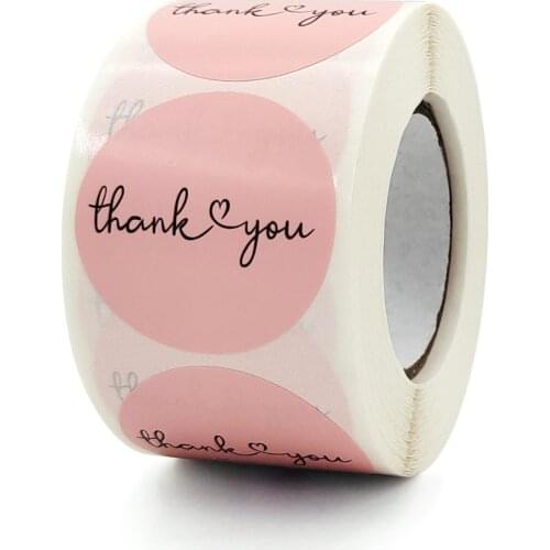 38mm Thank You Stickers Gift Box Packaging Decoration Crafts Envelope Sealing Labels Scrapbook Stickers Stationery Supplies