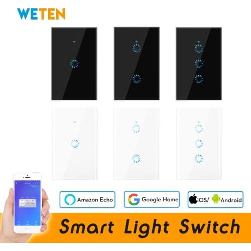 US Smart Wifi Wall Touch Light Switch 110V 220V, eWeLink APP Voice Control Work with Alexa Google Home for Smart Home