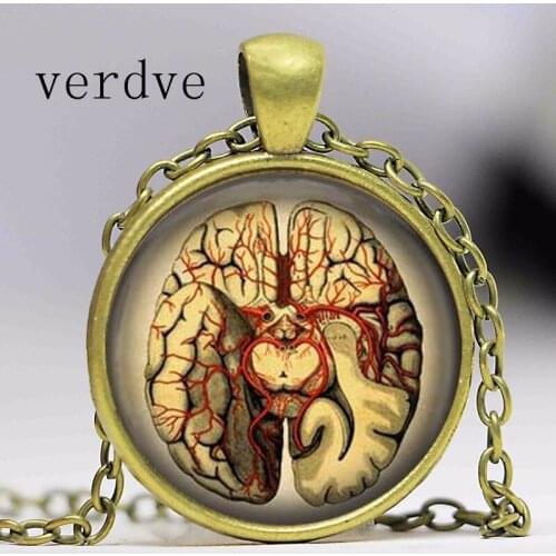 New Steampunk Jewelry Anatomical brain necklace pendant Gothic necklace science pendant biology medical student gift