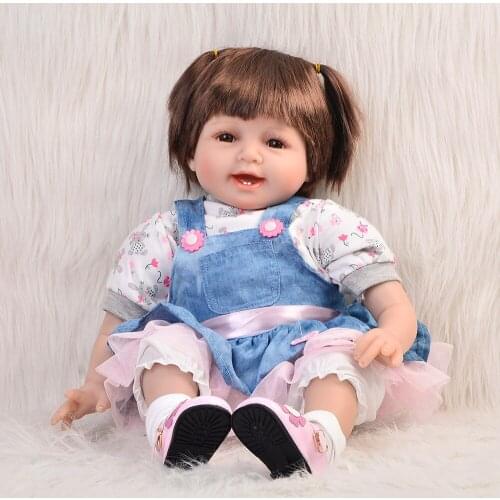 New Lifelike 22Inch 55cm Bebes Reborn Silicone Baby Dolls Handmade Realistic Lovely Baby toy Gift Bonecas Reborn Brinquedos