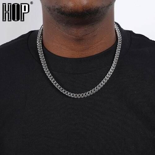 6MM Hip Hop Stainless Steel Cuban Link Chain Necklace Choker Charm Gold/Sliver Color For Men Women Fashion Jewelry