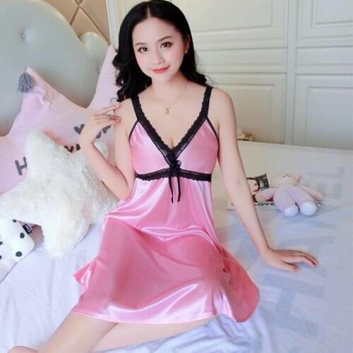 Luxury Sexy Night Dress Ice Silk Satin Sleepwear Female Nightgown Women Sleeping Dresses Night Shirts Bride Bridal Bridesmaid