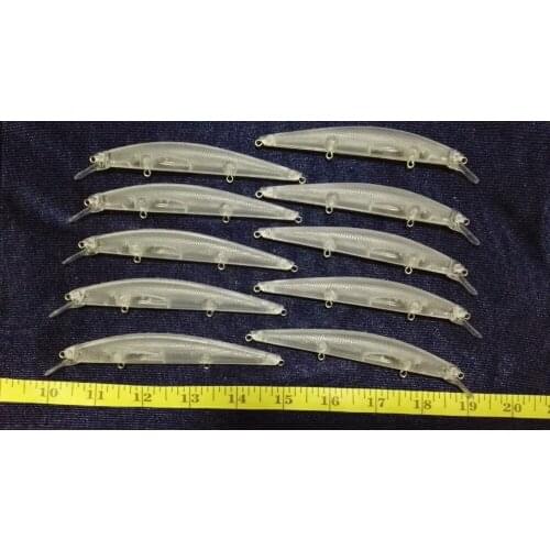 10pcs Unpainted Minnow Hard Baits Fishing Lure Bodies 5 Inch 1/3 OZ Blank lures JSE172