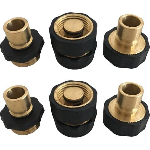 3/4 Inches Garden Hose Fitting Quick Connector Adapter Male and Female Garden Hose Quick Connect Set 100% Brass Material