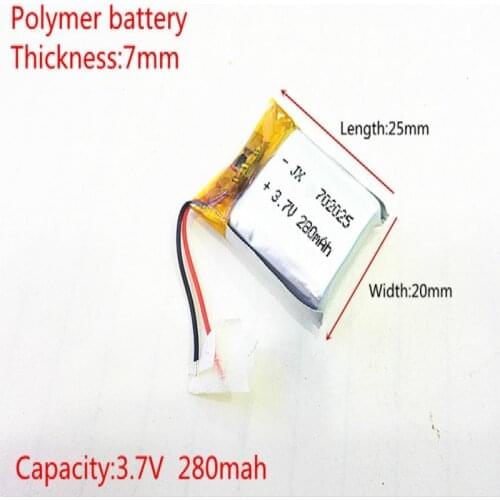 3.7V,280mAH,[702025] PLIB;polymer lithium ion / Li-ion battery for mp3,MP4,speaker,voice recorder pen,smart watch