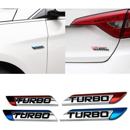 3D Metal TURBO Turbocharged Car Sticker Logo Emblem Badge Car Styling Decals 2021