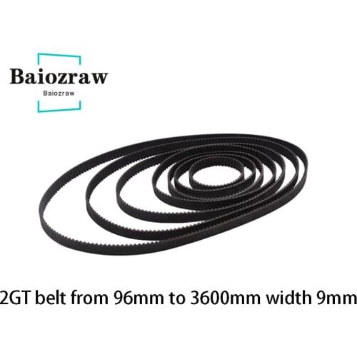 3D Printer Parts GT2 9mm Closed Loop Rubber Timing Belt 96 180 200 218 240 250 300 800 3000 3230 3600mm 2GT 1pcs