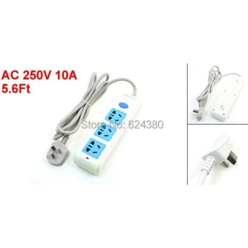 5.6Ft 1.7M Cord Cable AU EU US Socket 3 Three Outlet Australia Plug Universal Power Strip 10A 250V AC Wholesale Retail