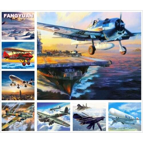Diamond Painting Aircraft 5D Diy Scenery Diamond Embroidery Cross Stitch Kits Full Drill Diamond Mosaic Crafts Home Decoration