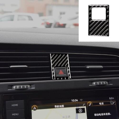 Emergency Button Frame Sticker Fit For VW Golf 7 GTI R GTE GTD Mk7 2013-2017 Carbon Fiber Warning Light Switch Cover Trim