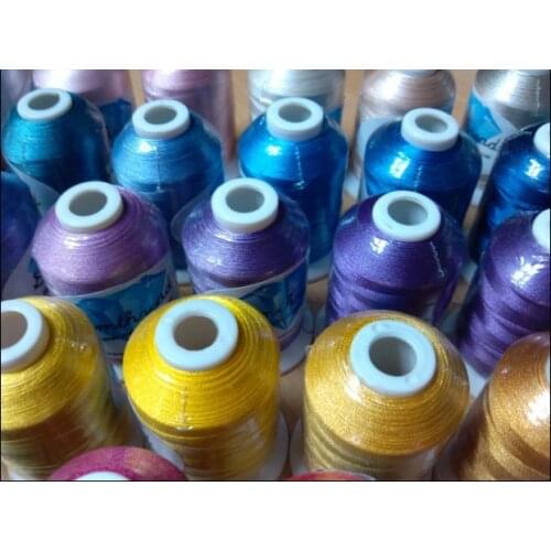 Free shipping Brother color polyestery embroidery machine Thread 1000m with high quality, 61 cones/set*2 + 10 plastic bobbins