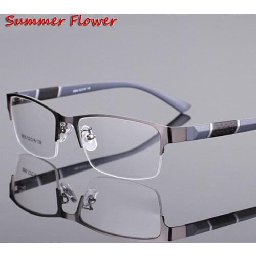 Chashma Brand Alloy Optical Glasses Frame Men Half Rim Clear Lens Eye Glasses Frames Small Size Eyeglasses oculos de grau 135 mm