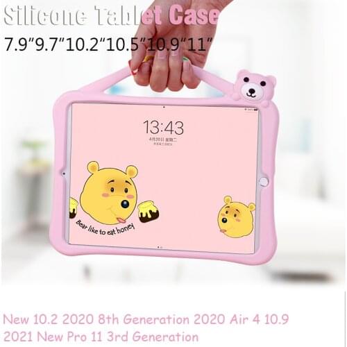 For ipad Pro 2020 11'' 10.2 iPad 2020 8th Gen Case Soft Silicone Covers Lanyard For iPad mini 4 5 9.7 inch iPad 2017 2018 Fundas