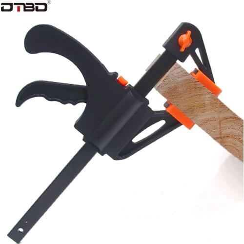 DTBD 4 inch or 6 inch Woodworking Bar F Clamp Clip Hard Grip Quick Ratchet Release DIY Carpentry Hand Vise Tool