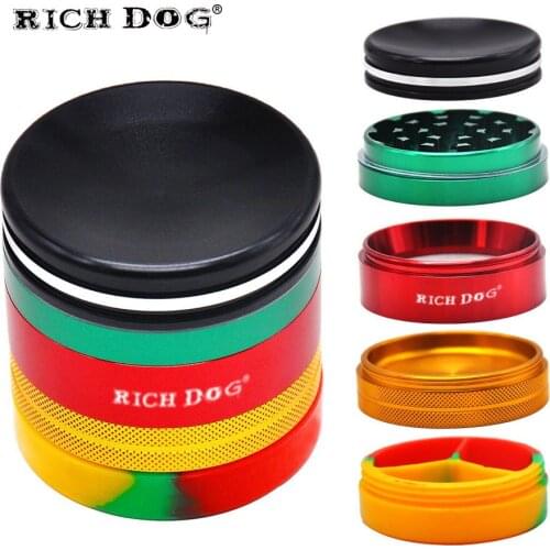 Smoke accesoires personality and creativity 63MM color smoke grinder 5-layer zinc alloy color grinder