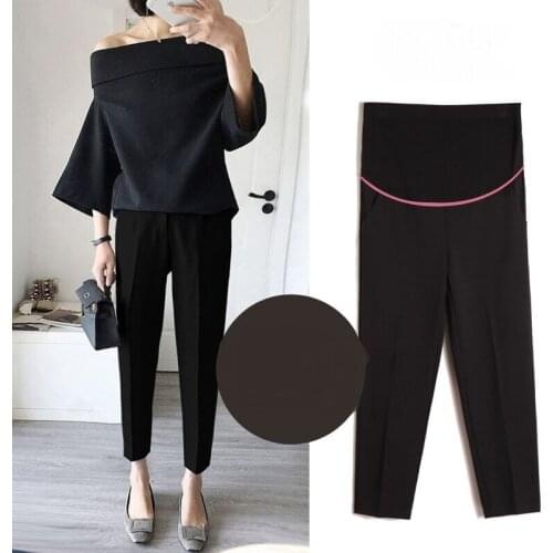 Elastic Maternity Pants Trousers For Pregnant Women Wear Easy Casual Pants Pregnancy Clothes Overalls Ninth Pants Pregnancy Pant