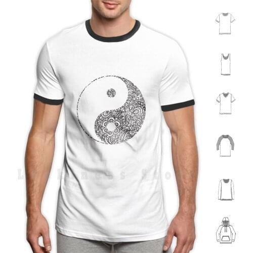 Ying Yang T Shirt 6xl Cotton Cool Tee Doodle Star Stars Gypsy Hayley Lauren Hayley Lauren Design Black And White Boho