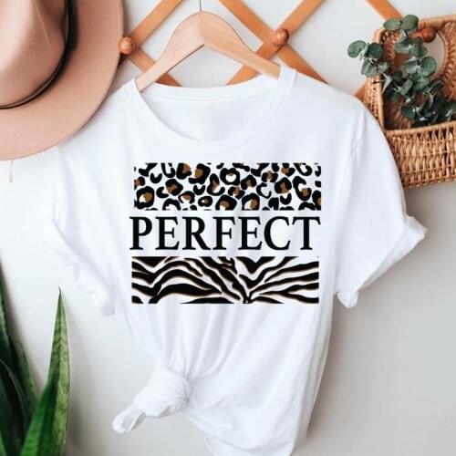 Women Fashion Leopard Printing Summer 90s Clothing Short Sleeve Tshirts Clothes Graphic T Top Lady Print Female Tee T-Shirt