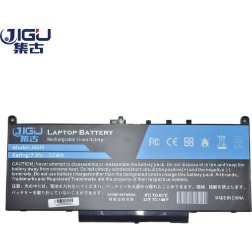 JIGU For Dell J60J5 0MC34Y 451-BBSY MC34Y NJJ2H 242WD 1W2Y2 Laptop Battery For Latitude 12-E7270 12-E7470 14-E7470 6CELLS