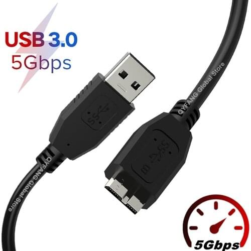 Micro B USB 3.0 Cable 5Gbps External Hard Drive Disk HDD Cable for Samsung S5 Note3 Toshiba WD Seagate HDD Data Wire Cables