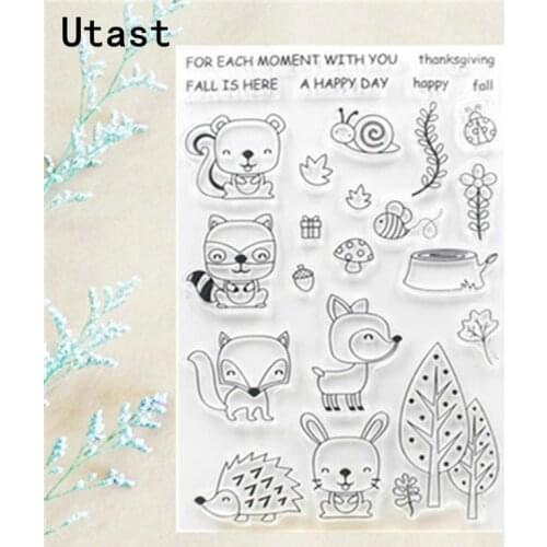 Rabbit Squirrel Tree Clear Silicone Stamps /Transparent Rubber Stamp for DIY Scrapbooking /Photo Album Decorative Craft Making