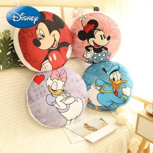 Disney Cartoon Donald Duck Mickey Mouse Minnie Round Pillow Cushion Car Office Learning Car Seat Backrest