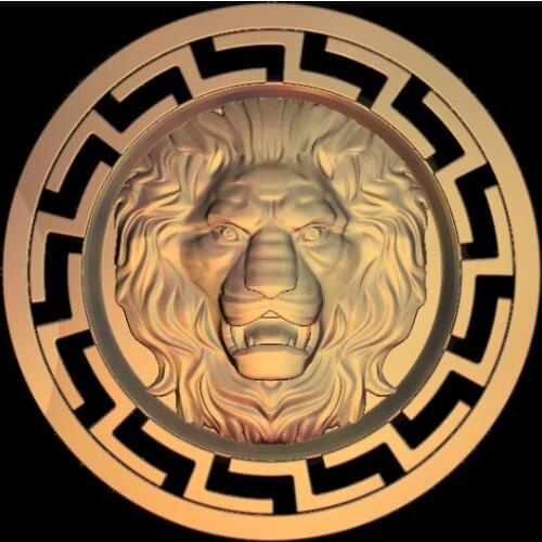 L59, round 3d Lions Relief Sculpture Model CNC router milling engrave STL file