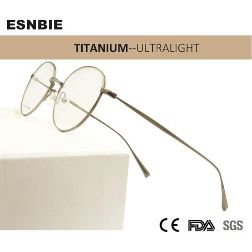 100% Round Titanium Optical Glasses Frame Men Ultralight Retro Korean Oval Eyeglasses Frame Myopia Prescription Eyewear Women
