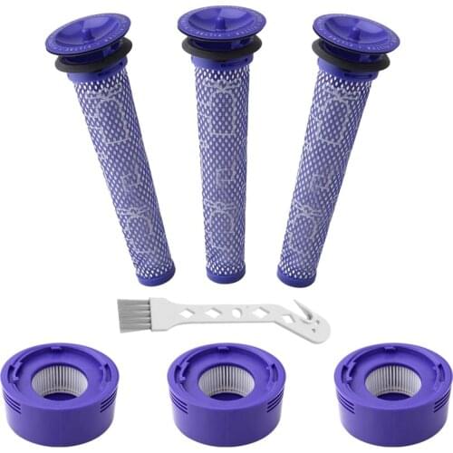7 Pack Vacuum Filter for Dyson V8+, V8, V7, 3 HEPA Post Filter, 3 Pre Filter, Can Replaces Part 965661-01 & 967478-01