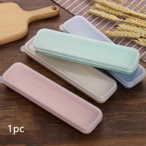 Outdoor Reusable Practical Transparent Cover Wheat Straw Slot Design Cutlery School Tableware Box Set With Storage Bag Travel