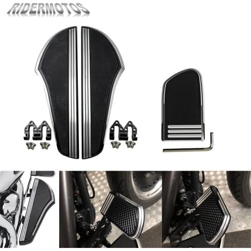 Motorcycle Front Driver Floorboard Footboard CNC Brake Pedal Pad Cover For Harley Touring Road King Tri Glide Softail Fat boy