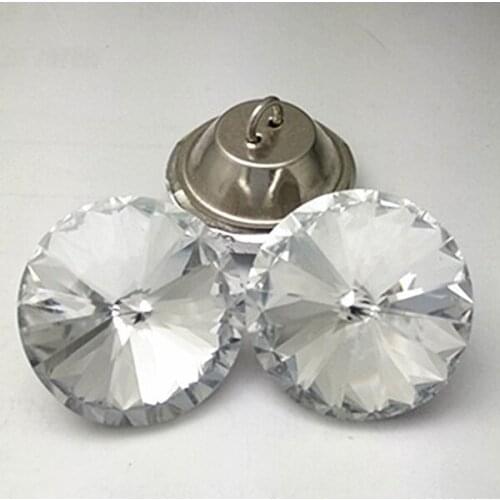 1000pcs/pack) 20MM NEW CRYSTAL UPHOLSTERY BUTTONS WITH SILVER METAL BASE