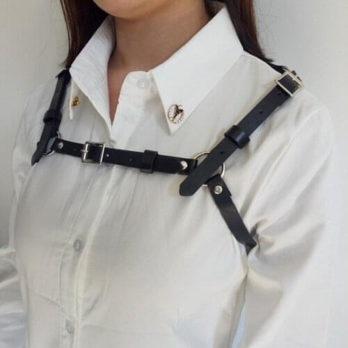 New Women Body Bondage Faux Leather Punk Gothic Harajuku Style Waist Belts StrapsTanks Female strap cosplay clubwear