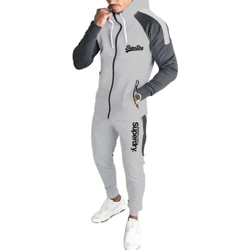 New Outdoor Two-piece Suit Mens Sports Track And Field Running Mens Fitness Leisure Jogging Leisure Suit Fashion Sports Suit