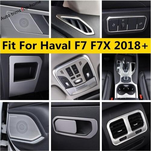Gear Shift Panel Reading Light Air AC Outlet Cover Trim Silver Stainless Steel Accessories Interior For Haval F7 F7X 2018 - 2021