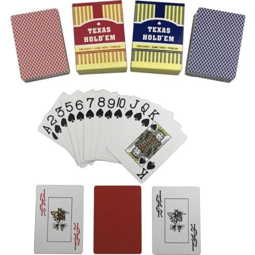 New Hot Baccarat Texas Hold'em Plastic Playing Cards Waterproof Frosting Poker Cards Board Games 63mm* 88mm Large Texas qenueson