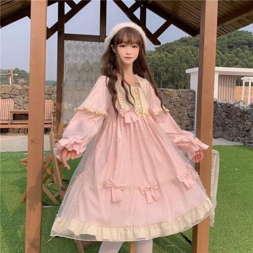 Big Discount Kawaii Japanese Lolita Dress Sweet lolita Dress Retro Victorian Dress Kawaii Girl Gothic Lolita