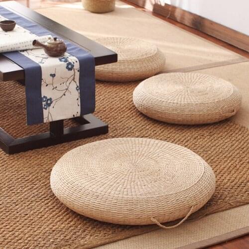 Handmade Weaving Natural Typha Portable Cushion Home Decorative/meditation/Yoga/Tea ceremony Seat Cushion 45/50/60cm Diameter