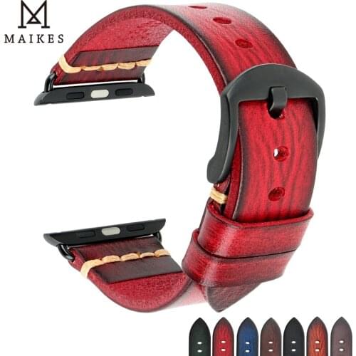 Maikes Watch Accessories For Apple Watch Bands 42mm 44mm Apple Watch Strap 38mm 40mm Red Color Series 5 4 3 2 1 iwatch Bracelets