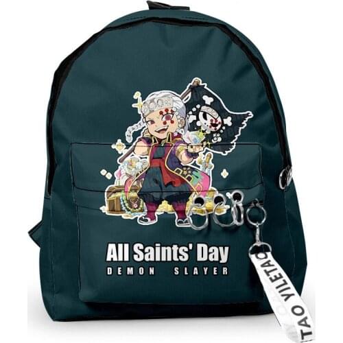 Demon Slayer Cosplay Kawaii Anime School Backpack Casual Unisex Character 3D Print Japanese Shoulder Travel Bags For Boy Girls