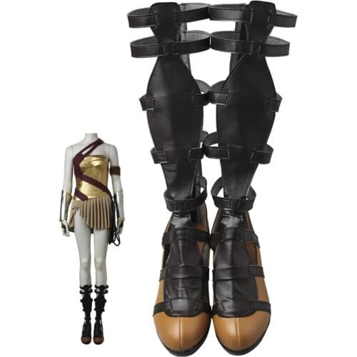 Diana Prince Fashion Boots For Women Wonder Lady Cosplay Costume Halloween Party Shoes Feet Accessories