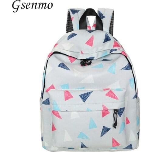 Gsenmo Women Backpack For Teenage Girls School Backpack Bag Diamond Printing Canvas Female Backpacks For College Students