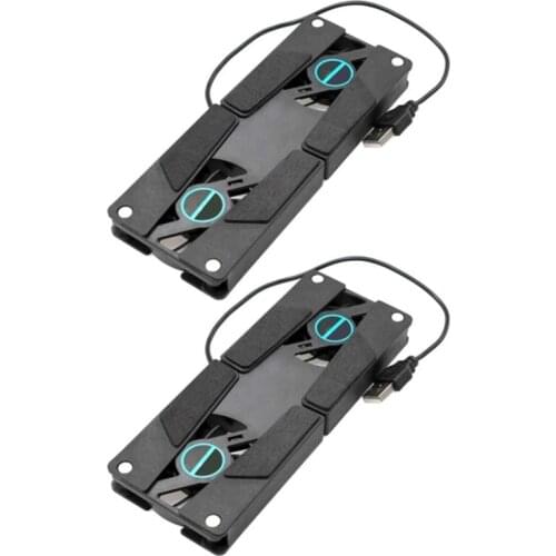 Laptop Cooling Rack Folding Radiator Dual Fan USB Portable Laptop Cooling Rack Base Silent Cooling 2PCS