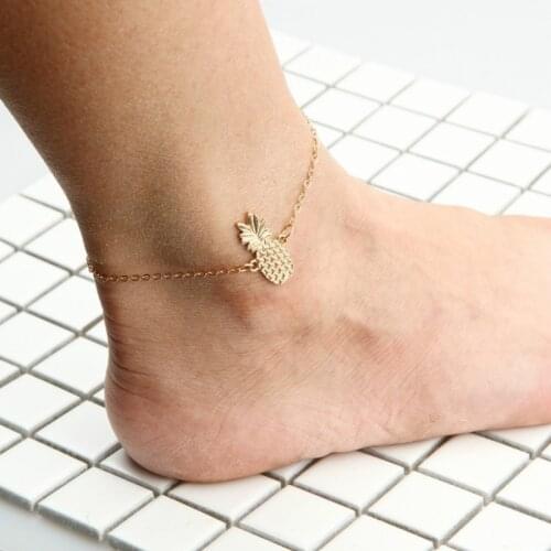2021 Pineapple Women gold Anklet Foot chain Jewelry Ankle bracelet cheville bijoux pulseras tobilleras femme mujer Enkelbandje