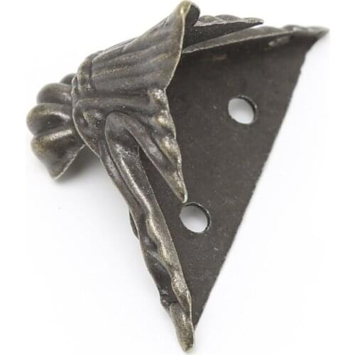 4x Antique Bronze Decorative Jewelry Box Wooden Case Feet Leg Corner Protector Corner Brackets