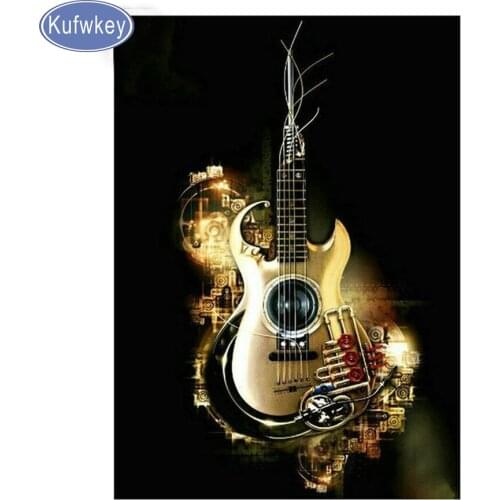 Diamond Embroidery guitar music,5D diy Diamond Painting Cross Stitch,Full square rhinestone Mosaic diamond pattern,3d home decor